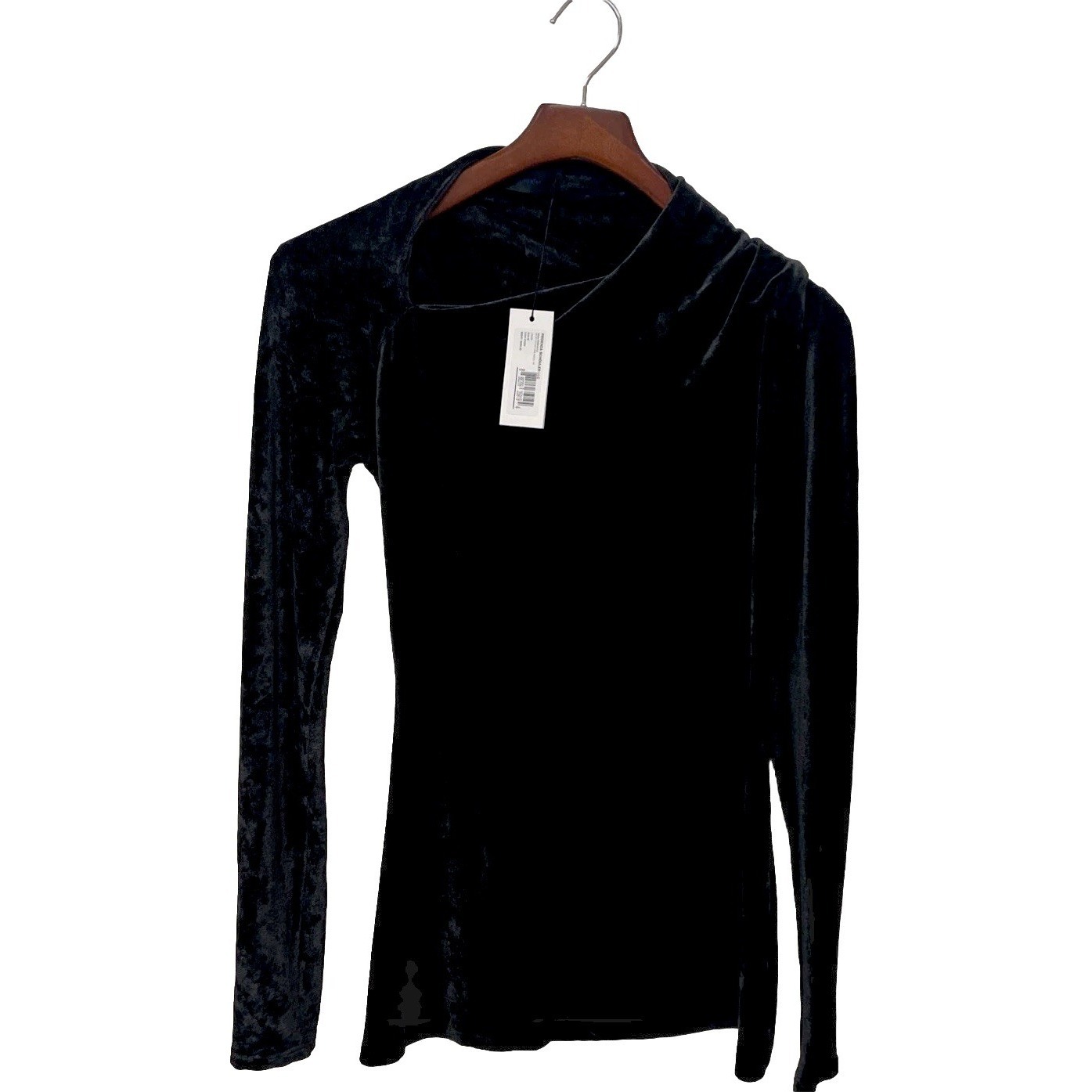 Nwt Proenza Schouler Velvet Cut Out Back Long Sleeve Black Top Women's M $990